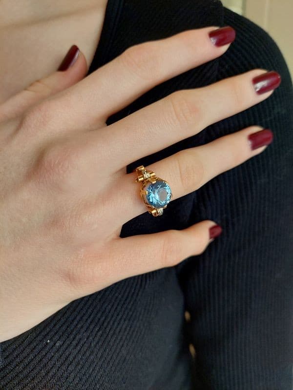 BAGUE ANCIENNE TOPAZE — vue 2