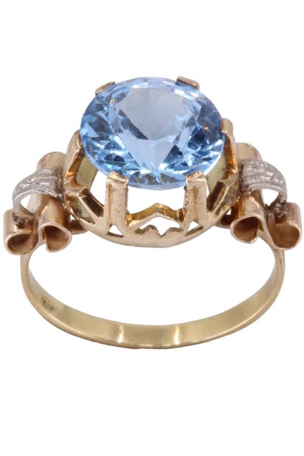 BAGUE ANCIENNE TOPAZE — vue 1