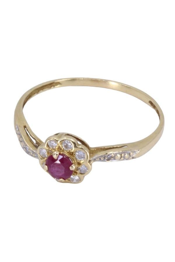 BAGUE MARGUERITE RUBIS ET DIAMANTS — vue 2