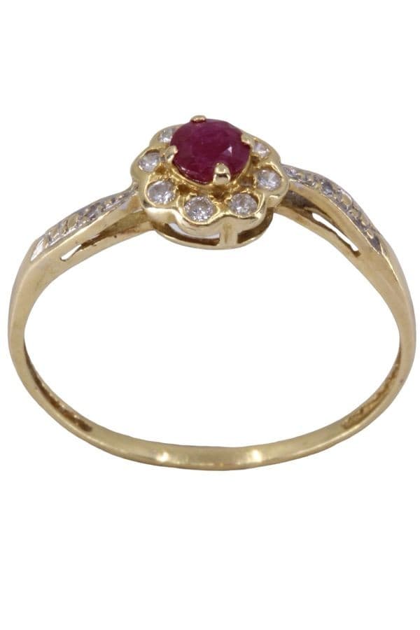 BAGUE MARGUERITE RUBIS ET DIAMANTS — vue 1