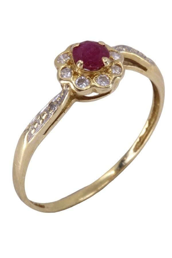 BAGUE MARGUERITE RUBIS ET DIAMANTS — vue 3