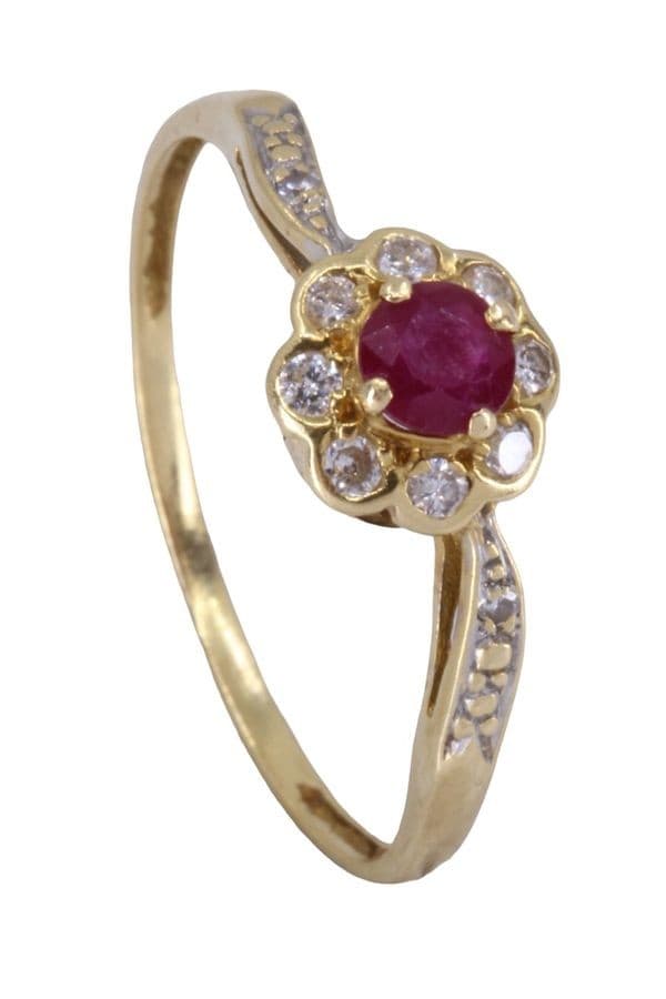 BAGUE MARGUERITE RUBIS ET DIAMANTS — vue 5