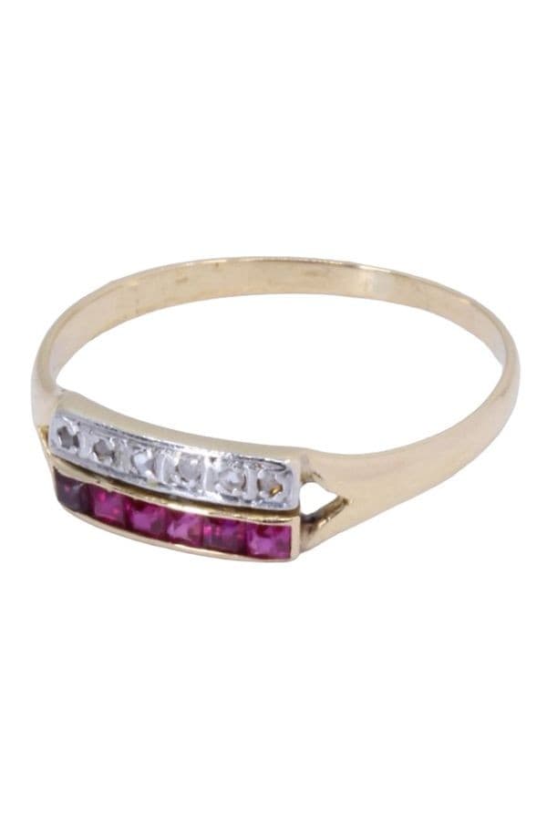 BAGUE RUBIS ET DIAMANTS — vue 6
