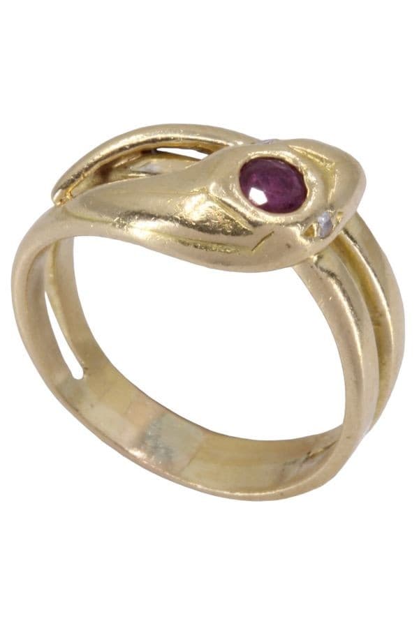 BAGUE SERPENT RUBIS ET DIAMANTS — vue 4