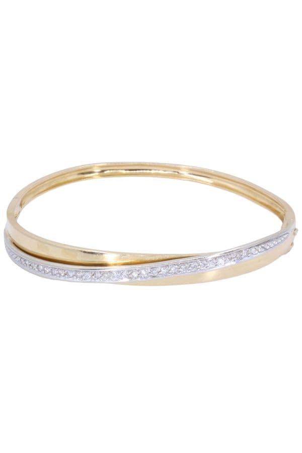 BRACELET JONC OUVRANT DIAMANTS — vue 1