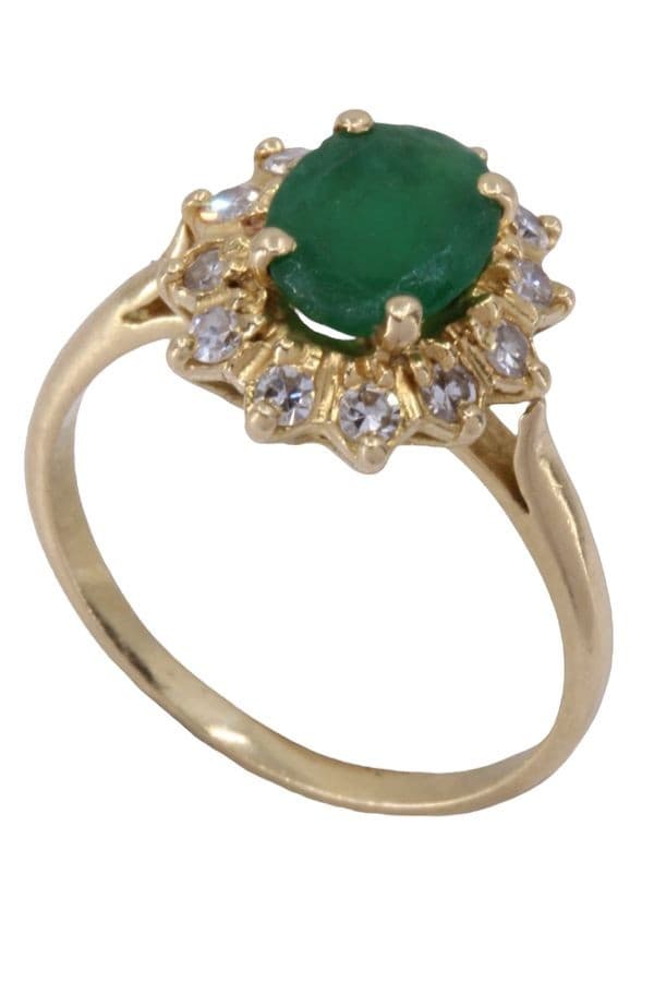 BAGUE POMPADOUR ÉMERAUDE ET DIAMANTS — vue 5