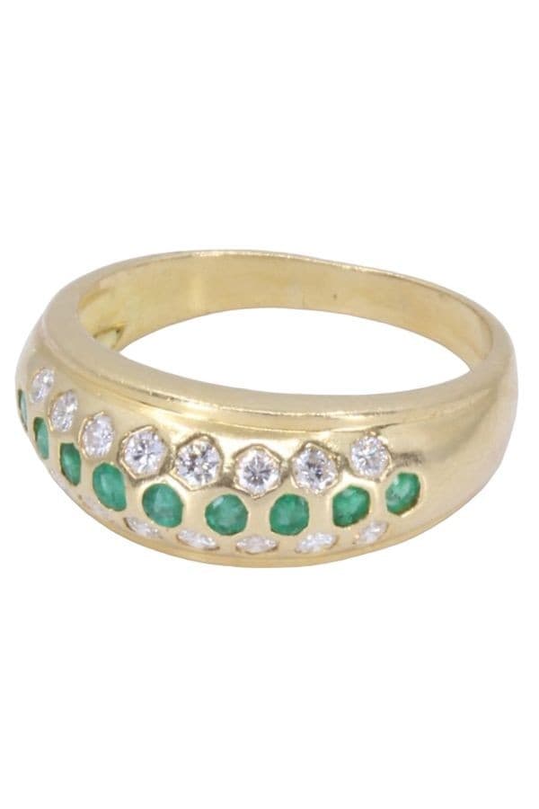 BAGUE JONC ÉMERAUDES ET DIAMANTS — vue 6