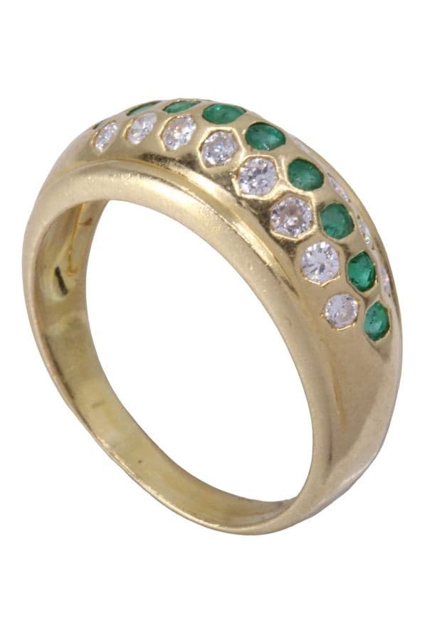 BAGUE JONC ÉMERAUDES ET DIAMANTS — vue 5