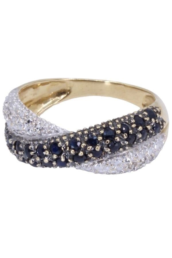 BAGUE MODERNE SAPHIRS ET DIAMANTS — vue 6