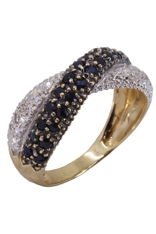 BAGUE MODERNE SAPHIRS ET DIAMANTS — vue 5