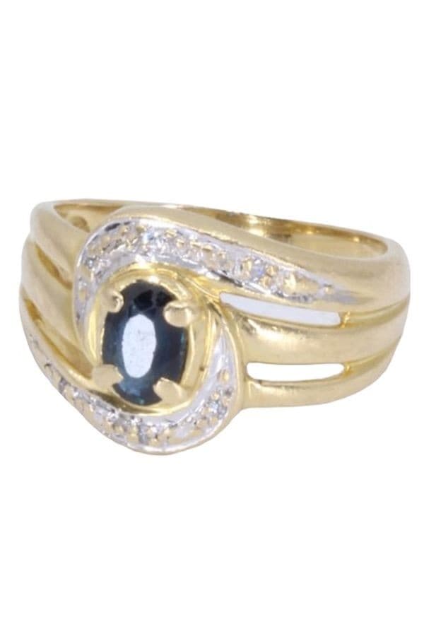 BAGUE MODERNE SAPHIR ET DIAMANTS — vue 6
