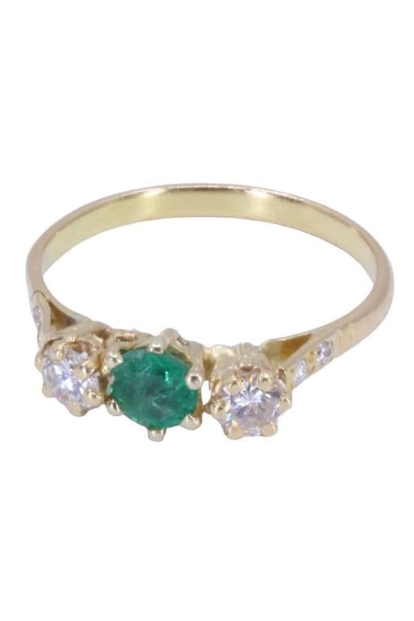 BAGUE JARRETIÉRE ÉMERAUDE ET DIAMANTS — vue 6
