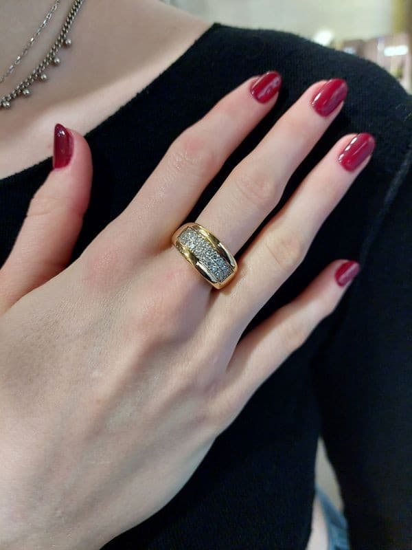 BAGUE PAVAGE DIAMANTS — vue 2