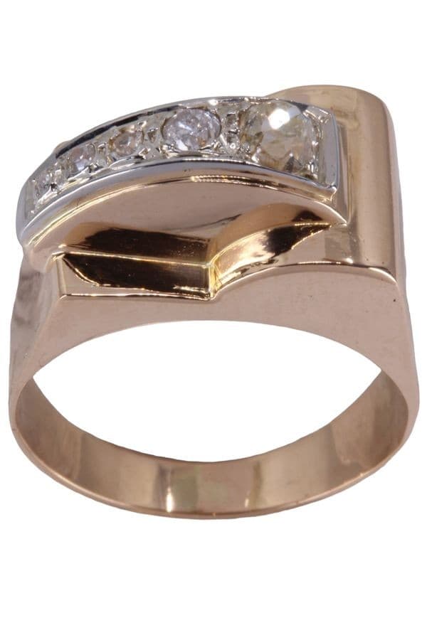 BAGUE TANK DIAMANTS — vue 1