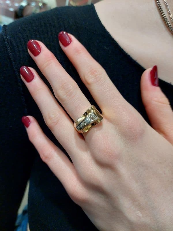 BAGUE TANK DIAMANTS — vue 2