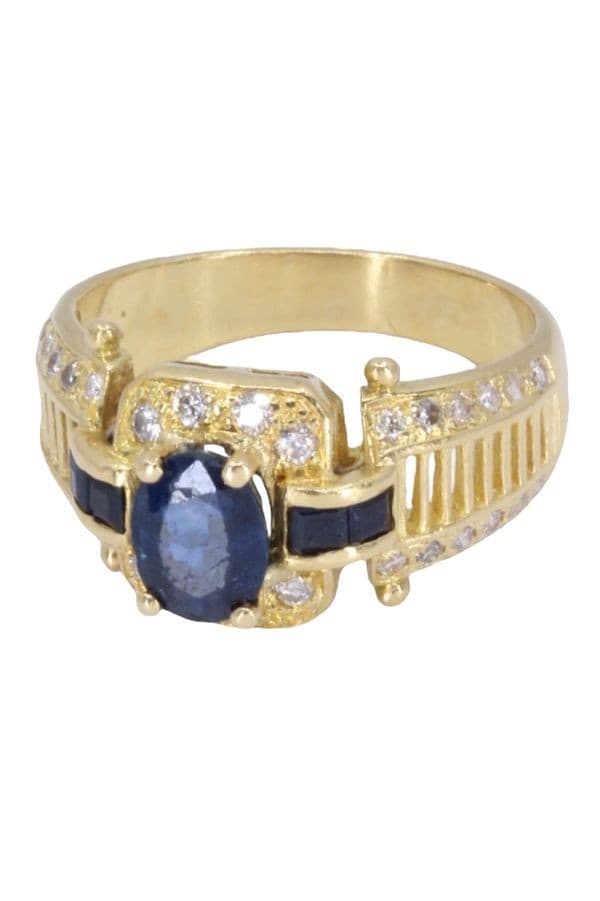 BAGUE MODERNE SAPHIRS ET DIAMANTS — vue 6