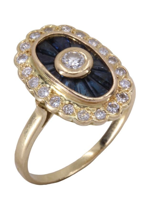 BAGUE MARQUISE SAPHIRS ET DIAMANTS — vue 3