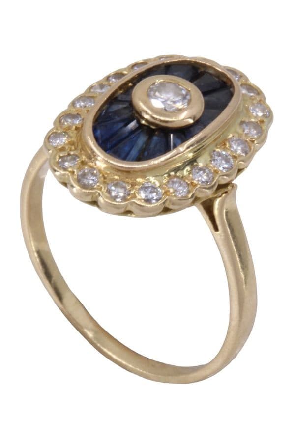 BAGUE MARQUISE SAPHIRS ET DIAMANTS — vue 4