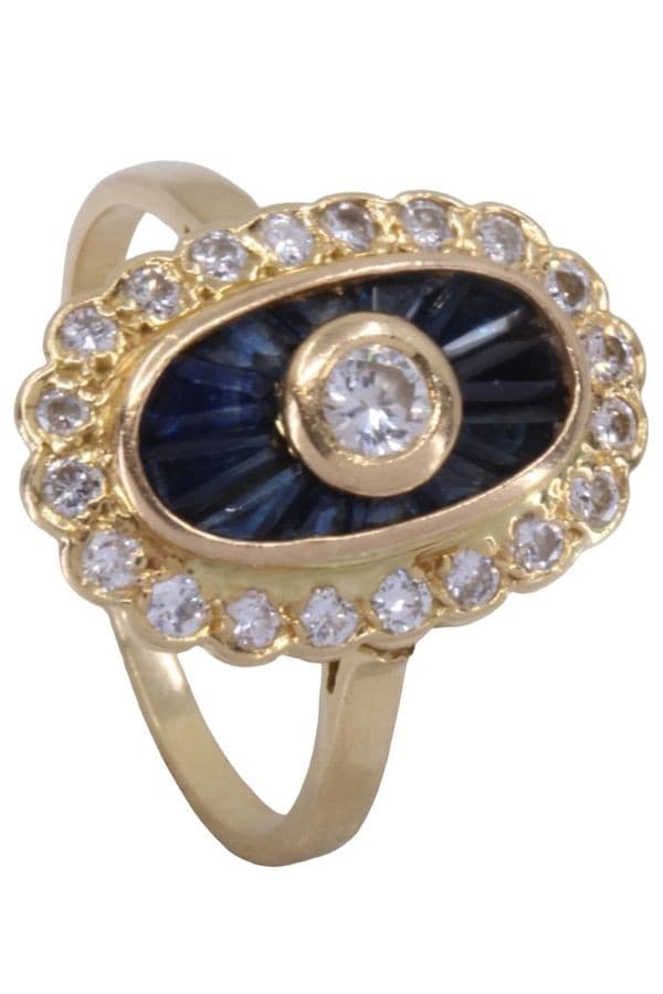 BAGUE MARQUISE SAPHIRS ET DIAMANTS — vue 5