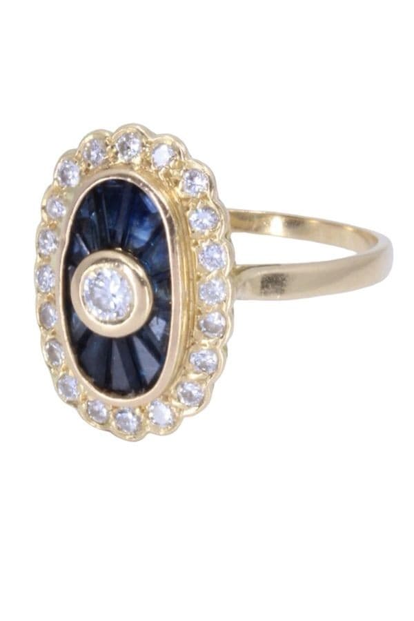 BAGUE MARQUISE SAPHIRS ET DIAMANTS — vue 6