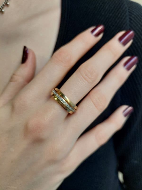 BAGUE MODERNE DIAMANTS — vue 2