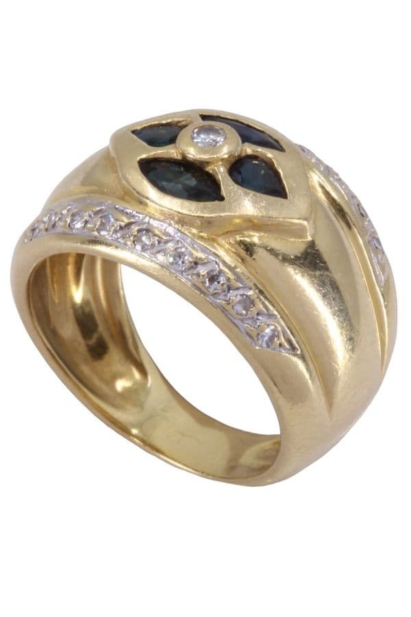BAGUE JONC SAPHIRS ET DIAMANTS — vue 4