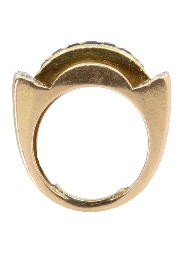 BAGUE TANK SAPHIRS ET DIAMANTS — vue 5