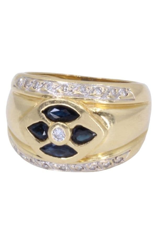 BAGUE JONC SAPHIRS ET DIAMANTS — vue 5