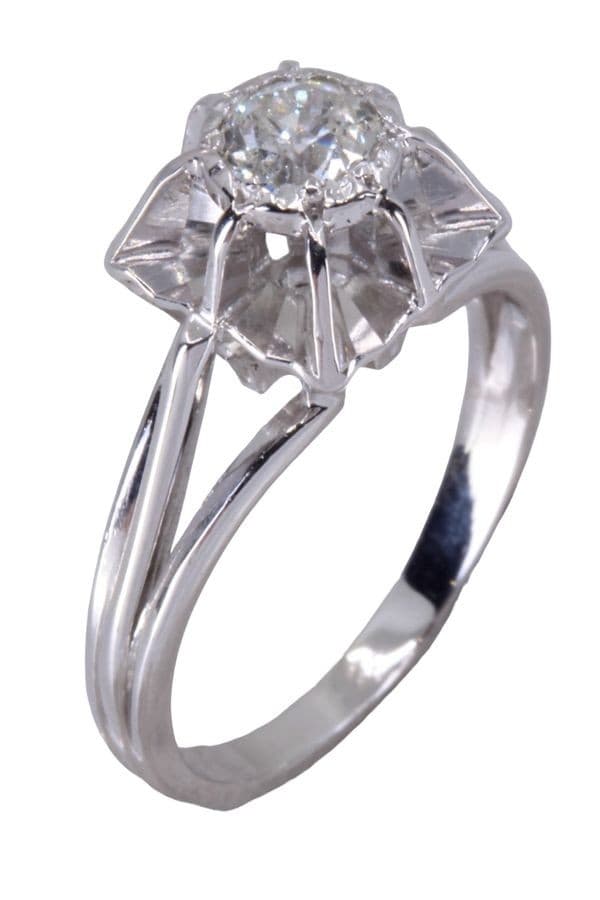SOLITAIRE ANCIEN DIAMANT 0.45 CARAT — vue 3
