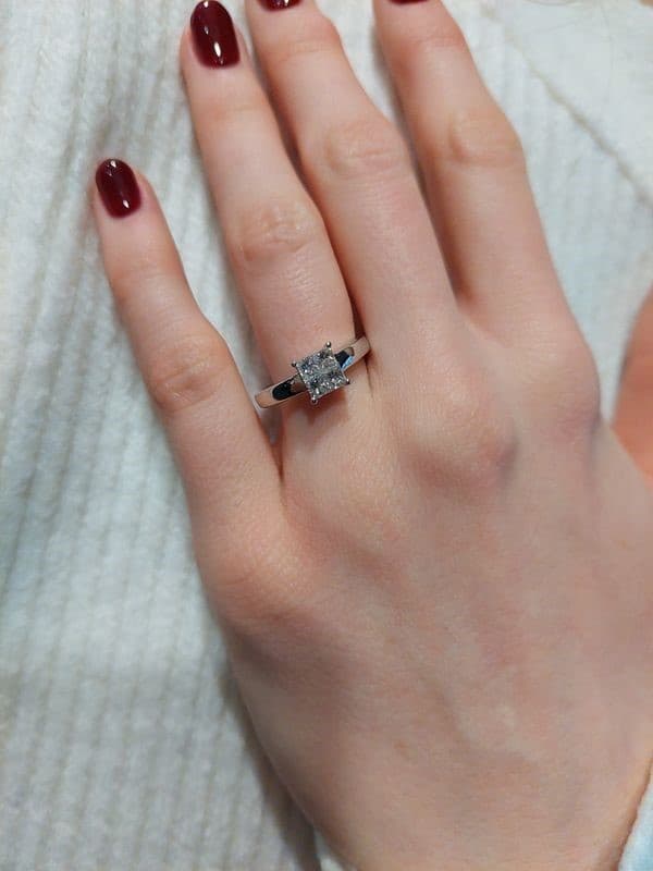 BAGUE STYLE SOLITAIRE DIAMANTS — vue 2