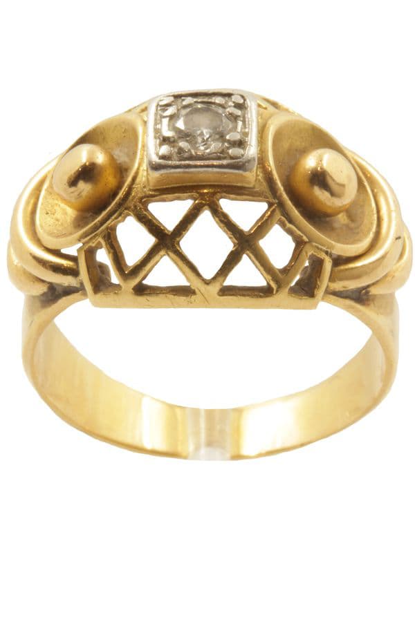 BAGUE DIAMANT ANNÉES 50' — vue 1