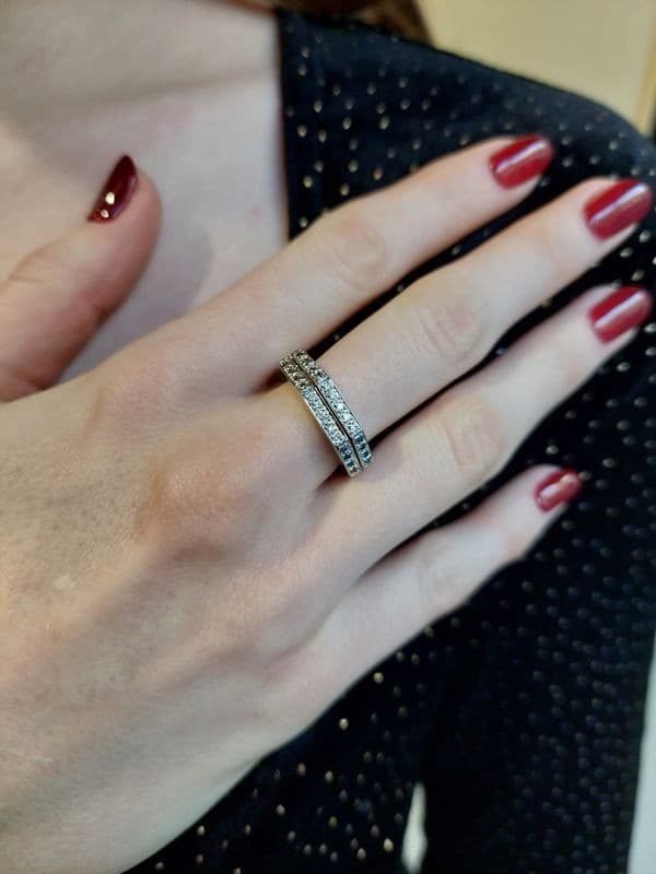 BAGUE MODERNE DIAMANTS — vue 2