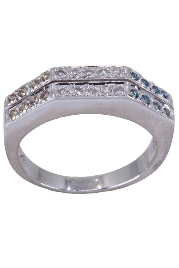 BAGUE MODERNE DIAMANTS — vue 1