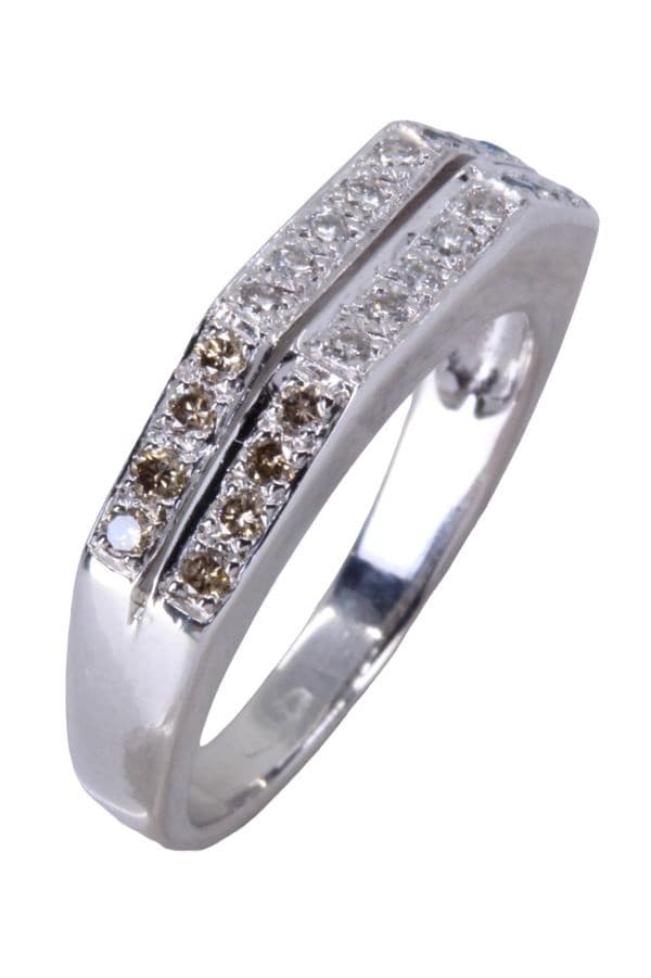 BAGUE MODERNE DIAMANTS — vue 3