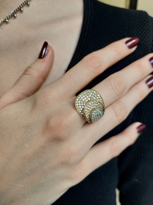 BAGUE PÉTALES DIAMANTÉES — vue 2