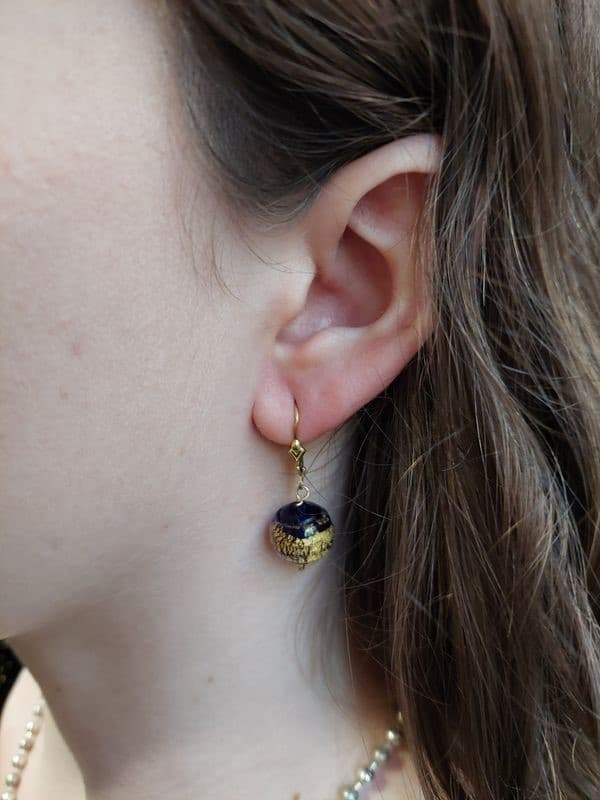 BOUCLES D'OREILLES PERLES DE VERRE — vue 2