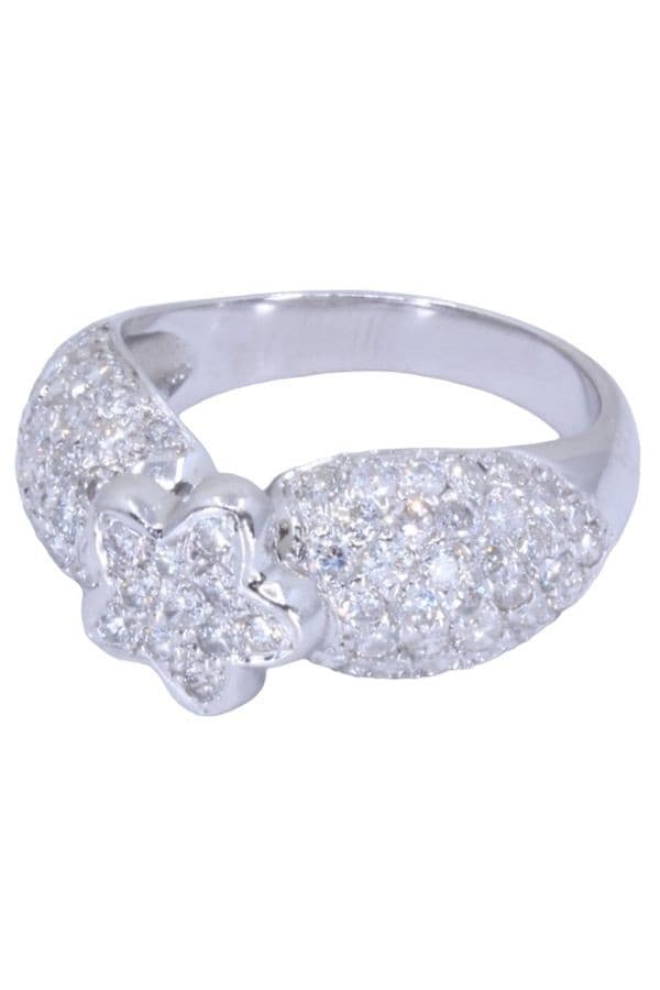 BAGUE FLEUR PAVAGE DIAMANTS — vue 6