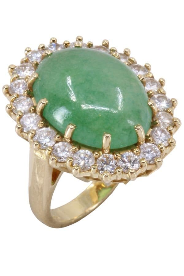 BAGUE POMPADOUR JADE ET DIAMANTS — vue 3