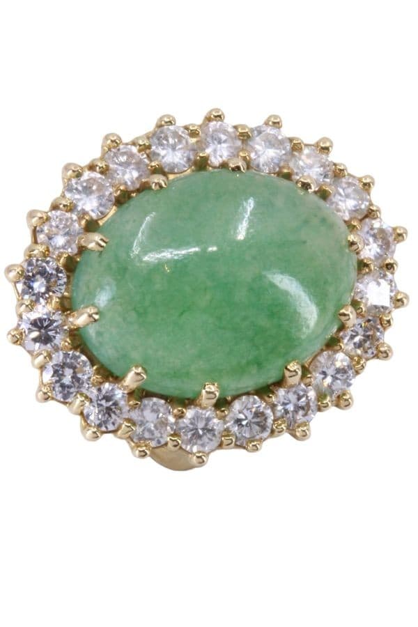 BAGUE POMPADOUR JADE ET DIAMANTS — vue 4