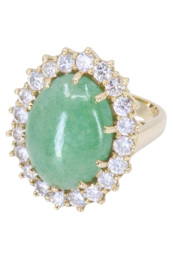 BAGUE POMPADOUR JADE ET DIAMANTS — vue 6