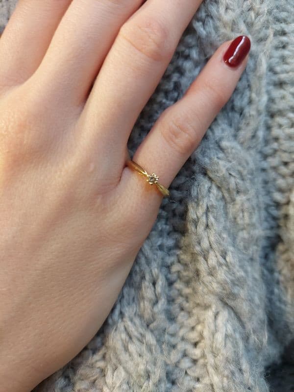 SOLITAIRE DIAMANT 0.08 CARAT — vue 2