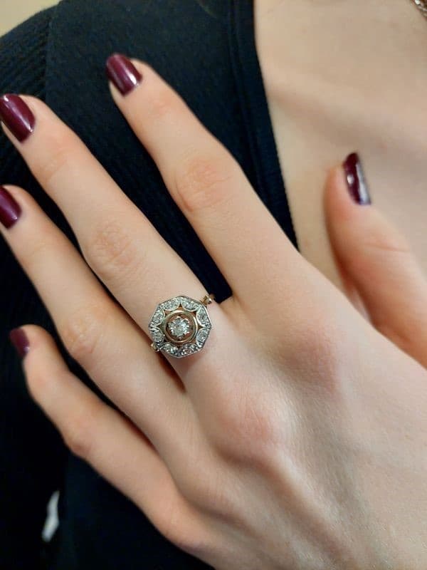 BAGUE DIAMANTS ART-DÉCO — vue 2