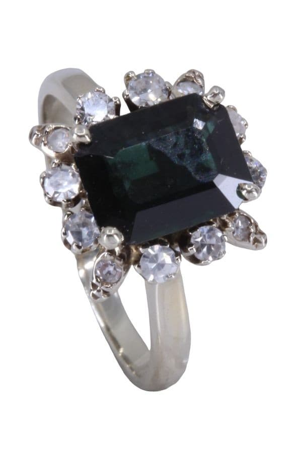 BAGUE MARGUERITE SAPHIR ET DIAMANTS — vue 5