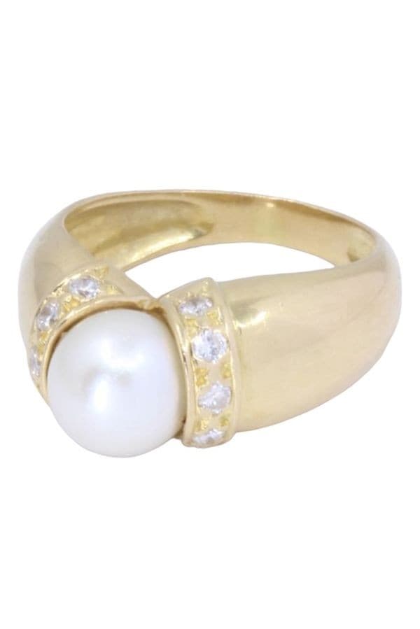 BAGUE PERLE ET DIAMANTS — vue 6