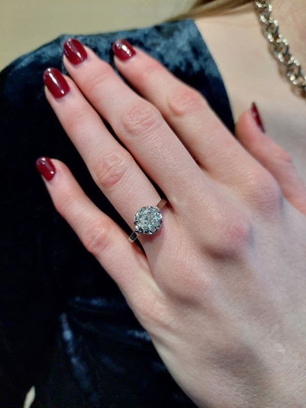 SOLITAIRE ANCIEN DIAMANT 0.93 CARAT — vue 2