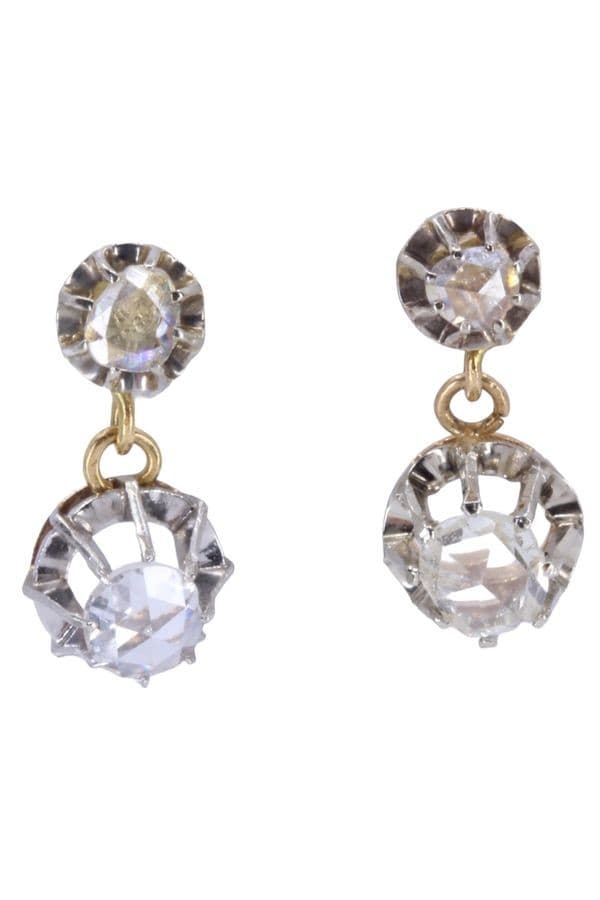 BOUCLES D'OREILLES PENDANTES DIAMANTS — vue 1