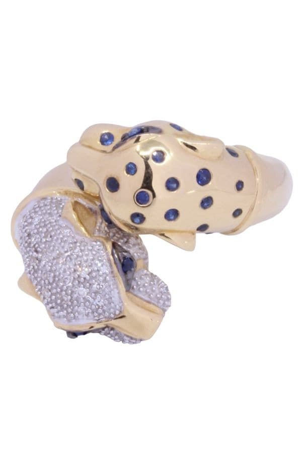 BAGUE PANTHÈRE SAPHIRS ET DIAMANTS — vue 5