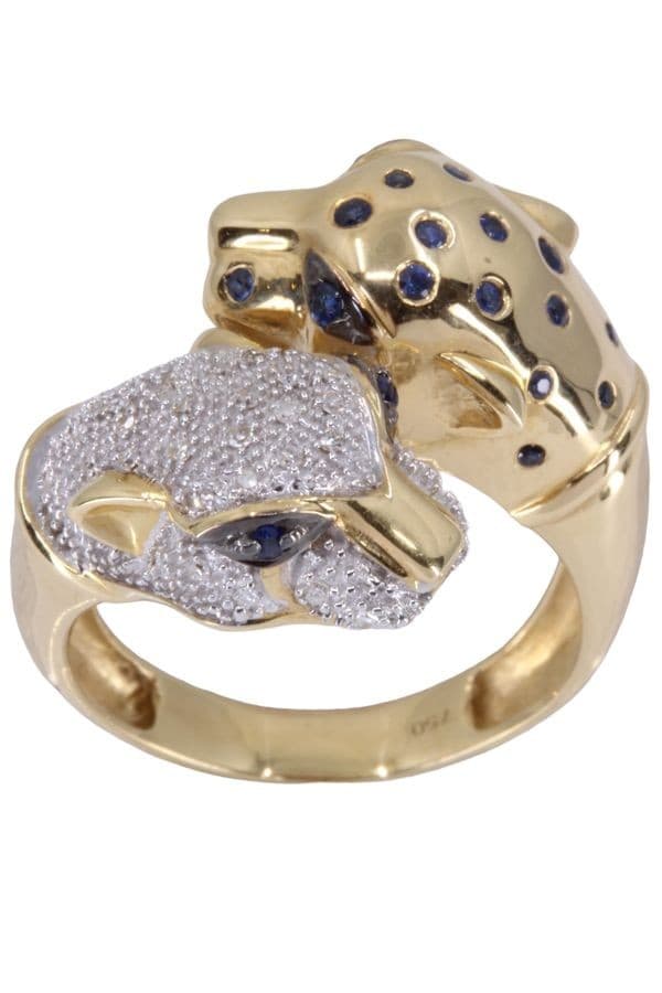 BAGUE PANTHÈRE SAPHIRS ET DIAMANTS — vue 1