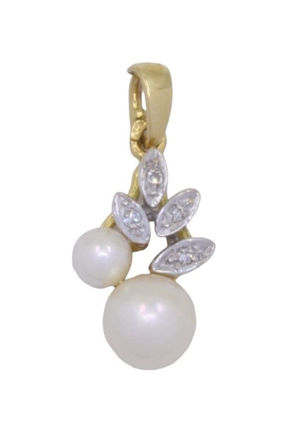 PENDENTIF PERLES ET DIAMANTS — vue 1