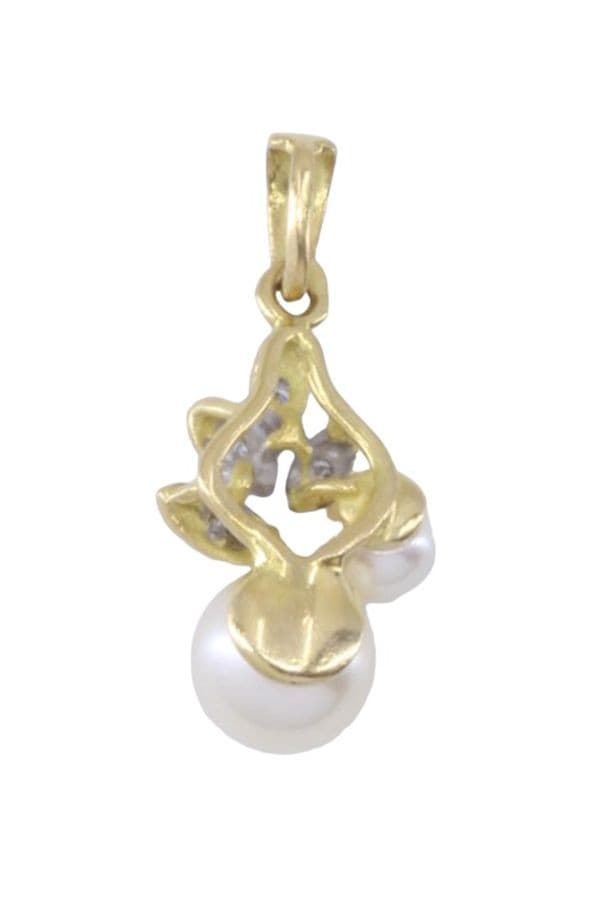 PENDENTIF PERLES ET DIAMANTS — vue 3